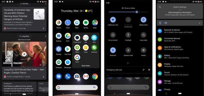 10 novos recursos do Android 10 que o Android 9 não possui Modo escuro Android Q