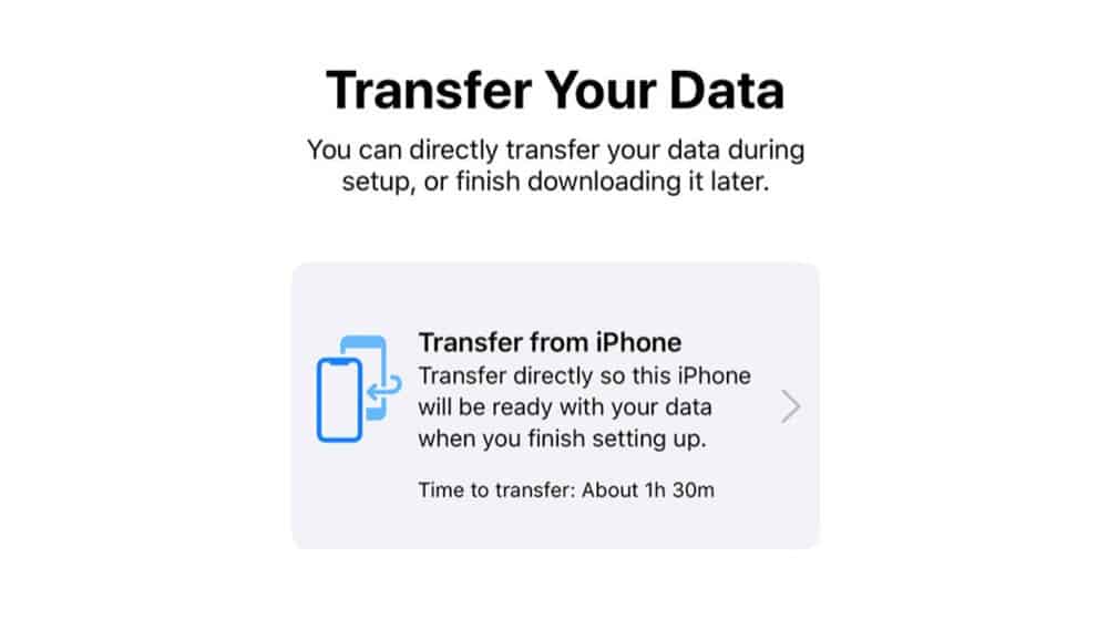 iPhone data migration wireless
