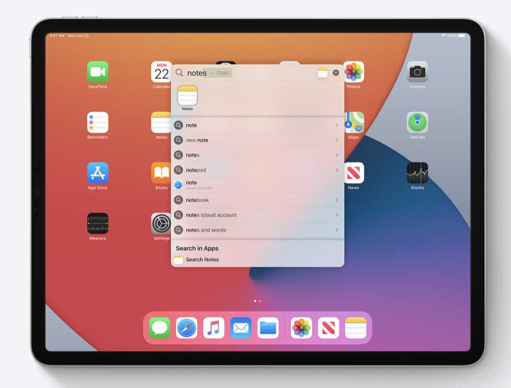 iPadOS 14 better search