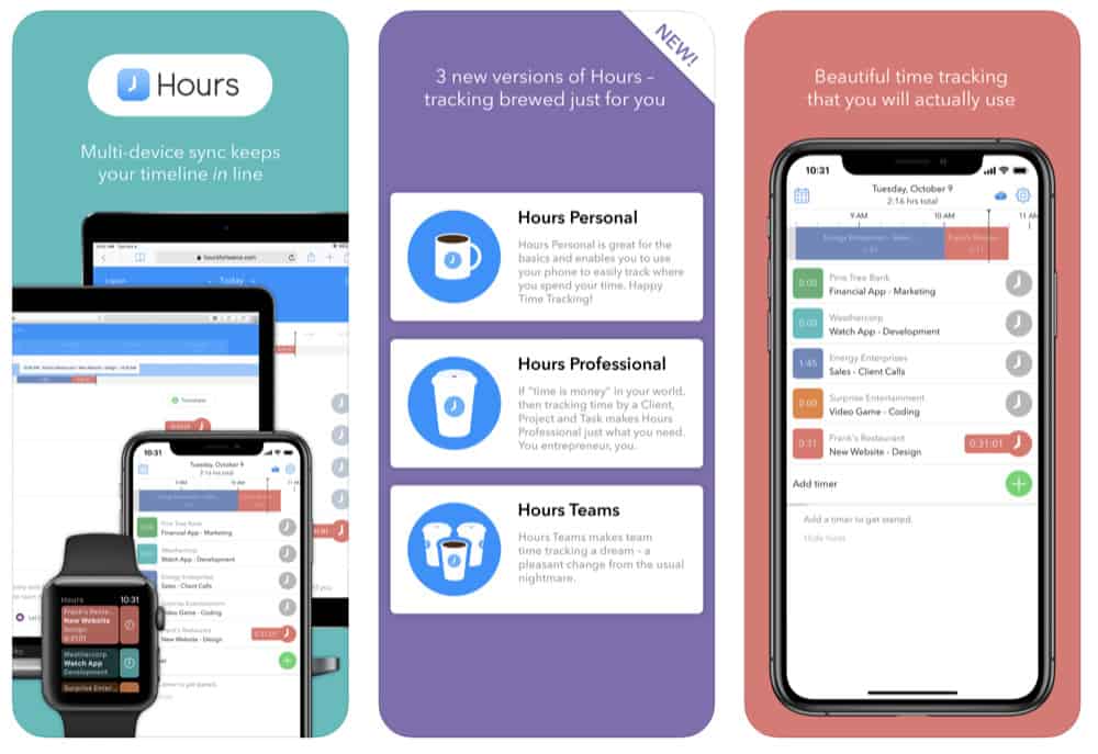 Os 10 melhores aplicativos para iPhone para empresas em 2020 (atualizado) Horas Time Tracking