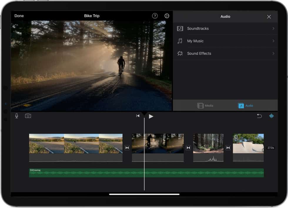 add music in imovie