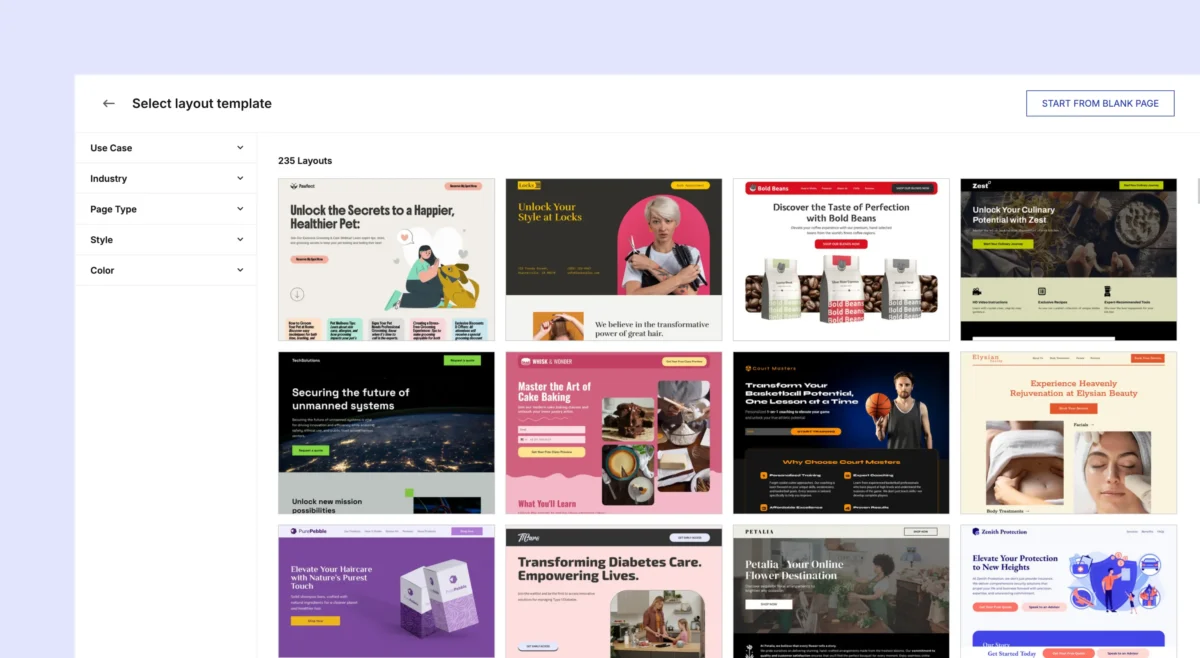 instapage template examples